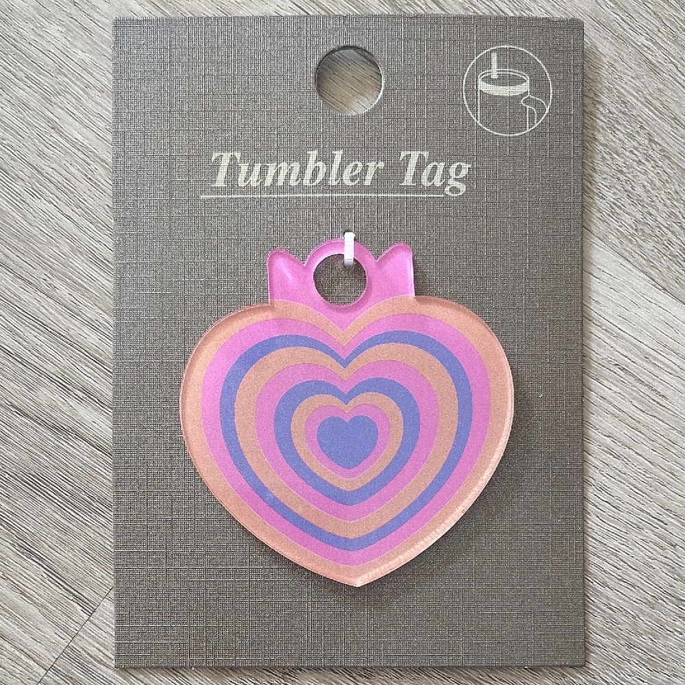 🆕Heart-Shaped Tumbler Tag/Bag Charm NWT